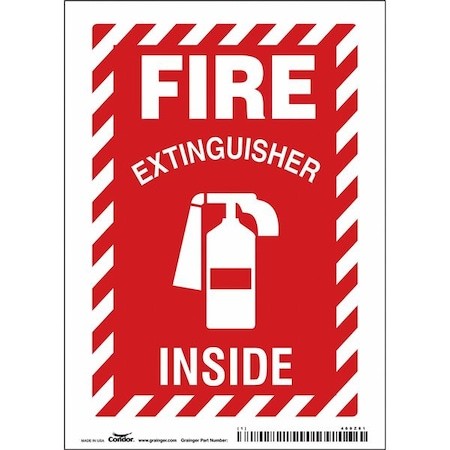 Condor 469Z81 Safety Sign,5" W,7" H,0.004" Thickness