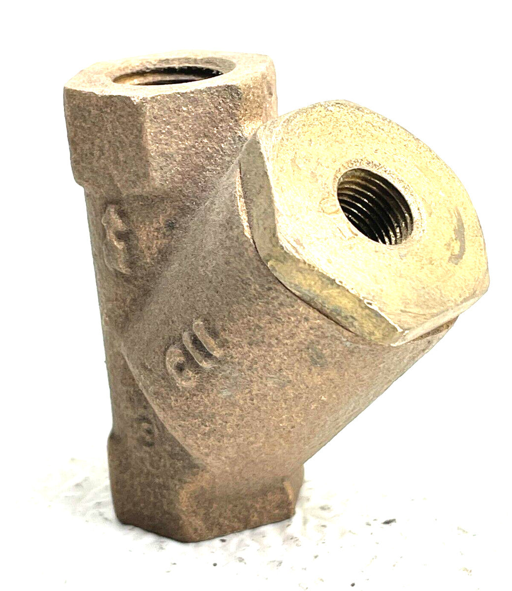 Y Strainer Valve Cast Bronze 1/4" NPT 400 Psi WOG / 50-Mesh Screen