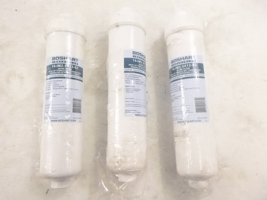 3 Pack Boshart 12" Ice Maker Filter 14-IM2.5X12-02 Carbon 1/4" FNPT 125PSI