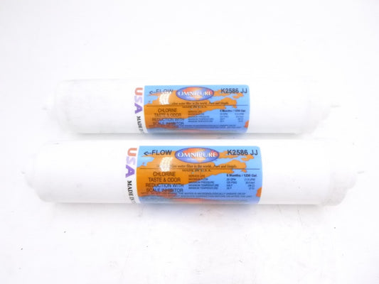 2 Pack Omnipure K2586JJ GAC Phosphate Inline Water Filter 10" x 2"