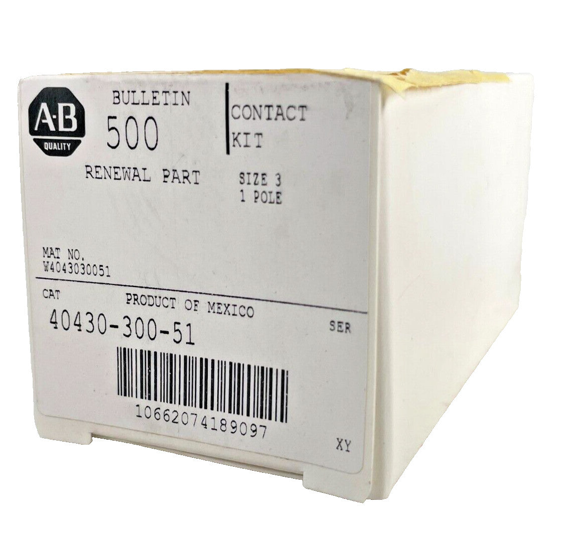 Allen-Bradley 40430-300-51 Contact Kit, Size 3, 1-Pole, Bulletin 500 *NIB*