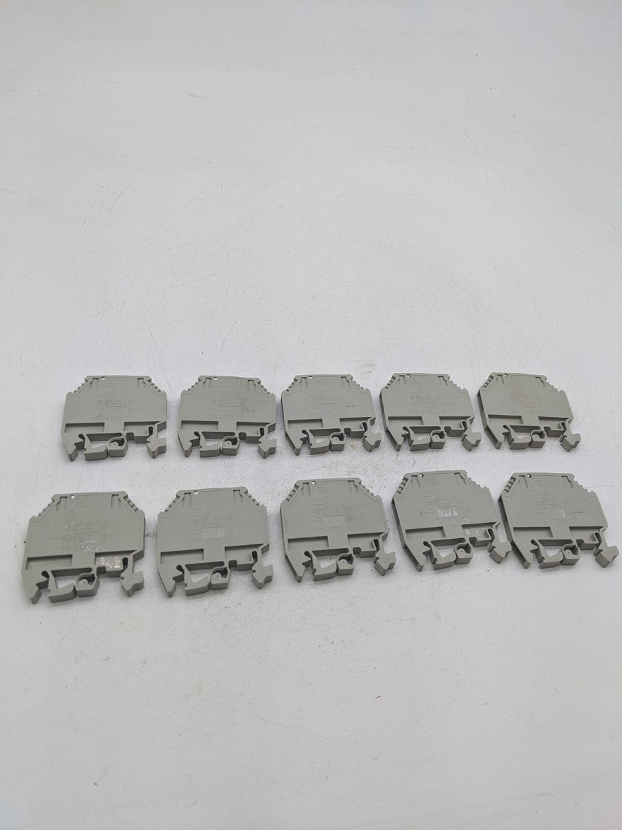 Lot of 10 Wieland WK4 TKM../U Terminal Block 10-20 AWG 20 Amp 600 Volt - Gray