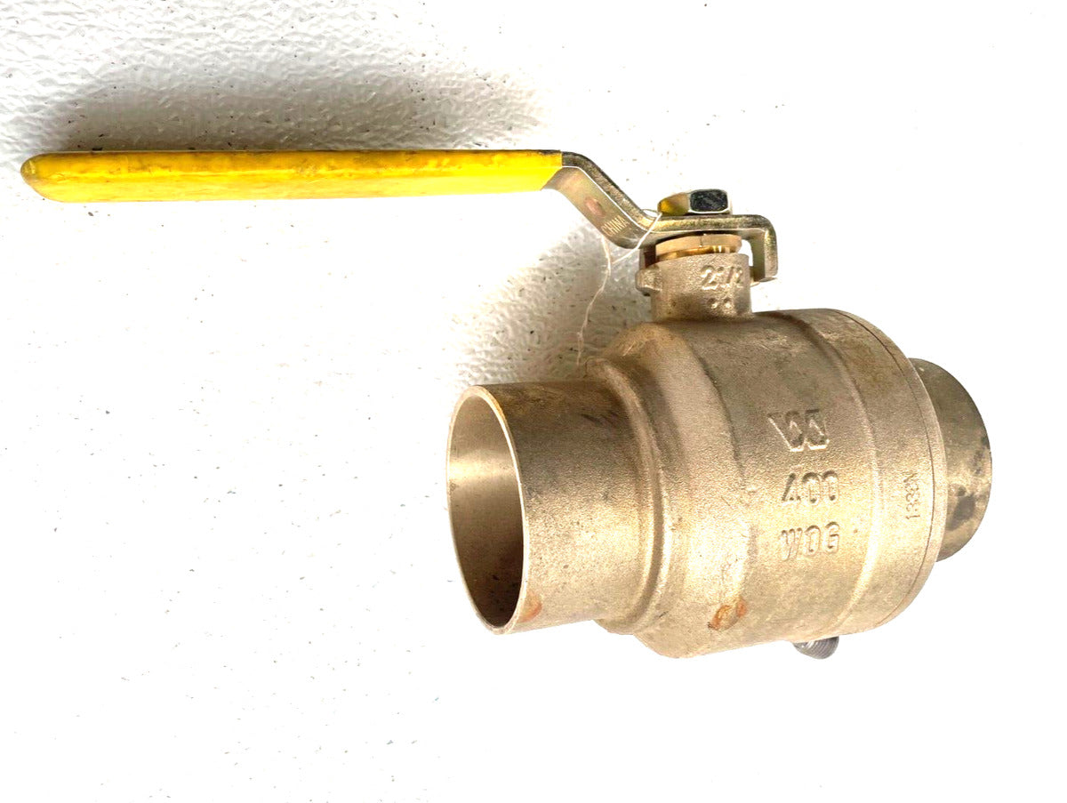 WATTS Lead Free Bronze Ball Valve 2-1/2" CTS Solder Joint 125-S 400-WOG Lever Op