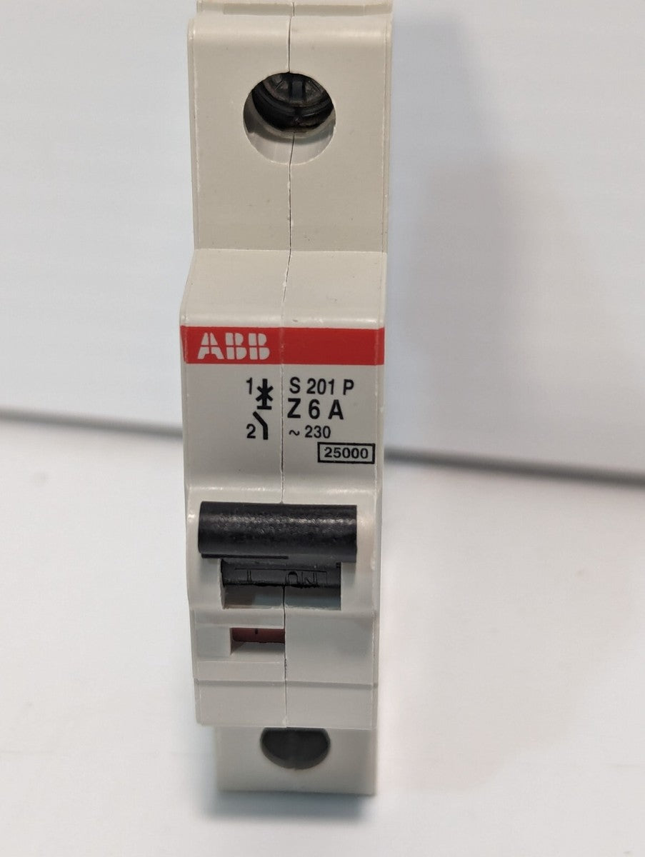 ABB S201P-Z6 Circuit Breaker, 6A, 1-Pole, AC/DC, 5925-11-000-4721 