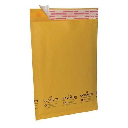 Zoro Select 36Dy91 Mailer Envelope,Kraft,6 In. W,Pk250