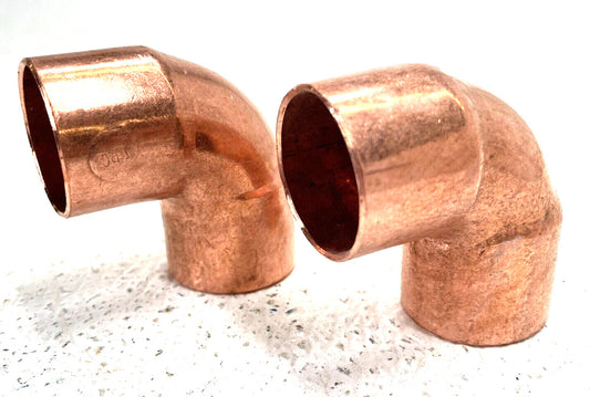 *Lot of 2*  1" CTS Solder Joint 90-Degree Elbow Copper Fitting
