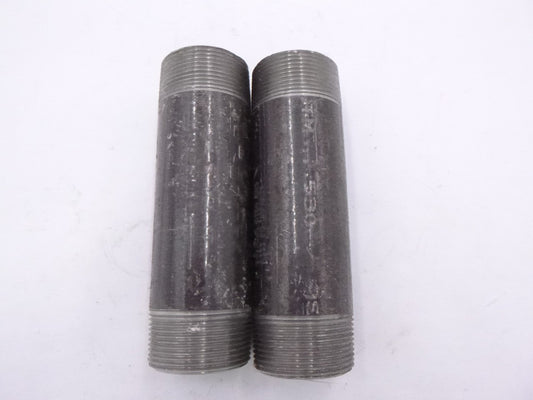 2 Pack Zoro Select 1LMT1 1-1/2" x 6" Heavy Duty Steel Conduit Pipe Nipples