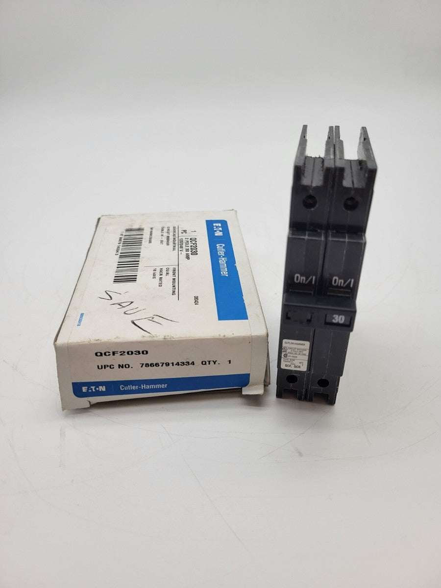 Eaton QCF2030 Circuit Breaker 30A 2P 120/240V NOS Black QCF 30 Amp