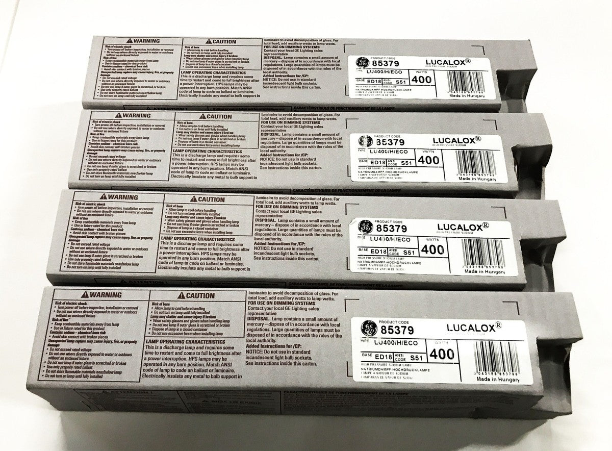 GE 400 watt Lucalox Lamp 85379 [Lot of 4] NOS