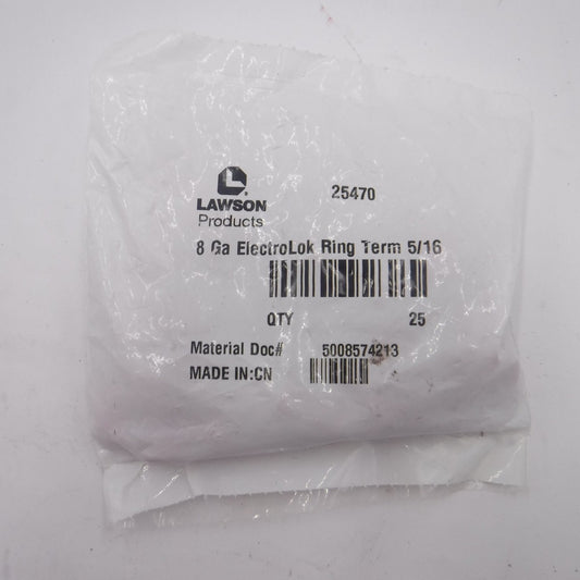 25 Pack Lawson Electro-Lok Red Ring Tongue Terminal 8AWG 25470