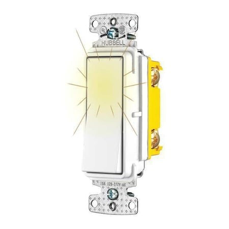 Hubbell Wiring Device-Kellems Rsd115plw Wall Switch,White,1/2 Hp,1-Pole Switch