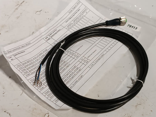 4 pin A coded Data Sheet Connection Cable #79113 M12x1, 2 m, external release