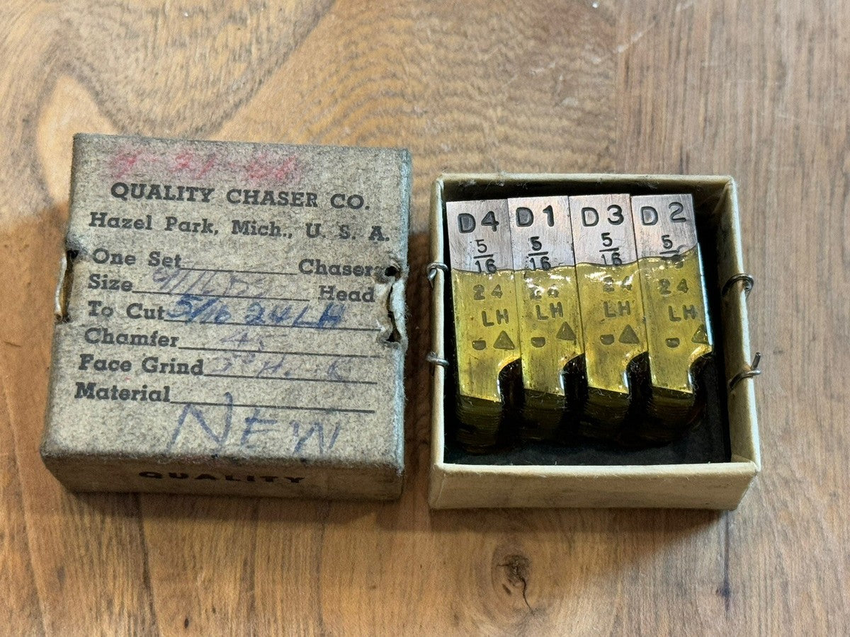 QUALITY THREAD CHASER, 5/16”-24, 9/16 D, LEFT HAND, HOOK 5, CHAMFER 45 GEOMETRIC