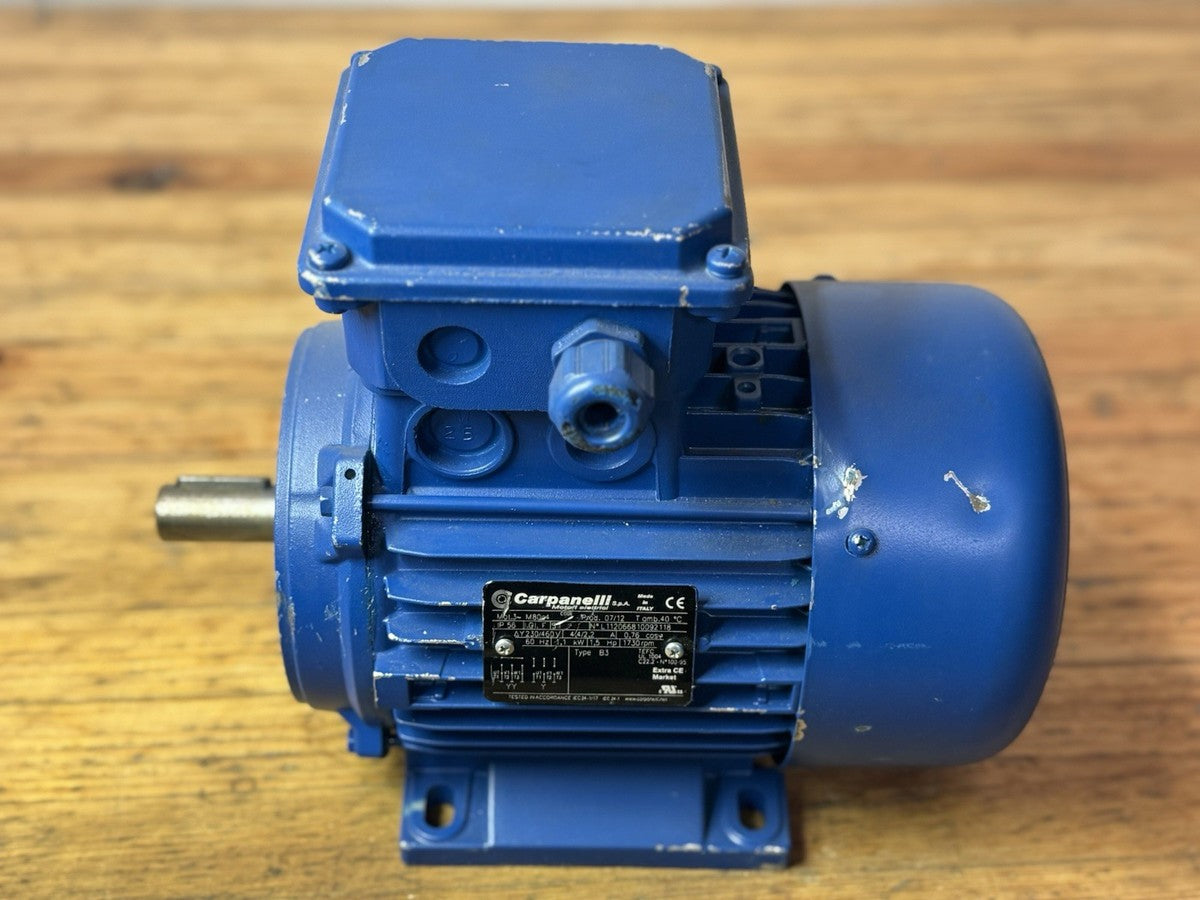 New Carpanelli Motor M80C4 1.1kW 1.5hp 1730rpm 230/460 4.4/2.2Amp 3phase