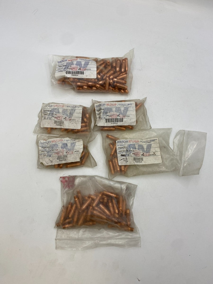 Lot of 200+ American Weldquip 75047014 Contact Tip 3/64" AL Welding Equipment
