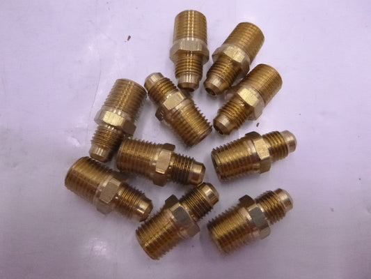 10 Pack 04048-0806-001 Brass Adapter 1/2" SAE 45 degree Male Flared X 3/8 in M