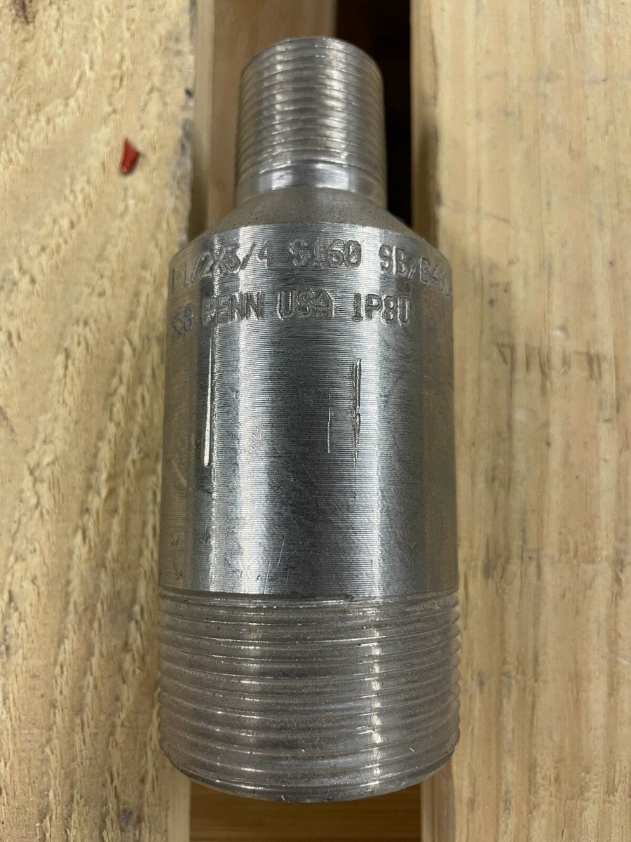 1-1/2" x 3/4" Schedule 160 Thread End Swage Nipple SB462 Alloy 20 Pipe Fitting