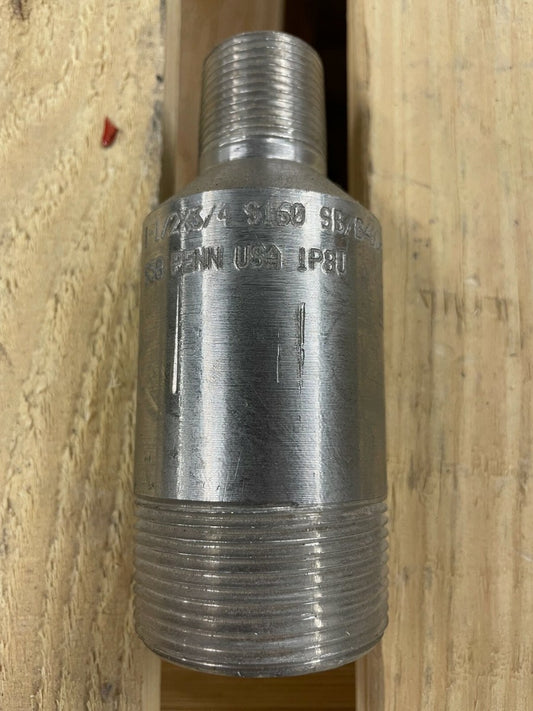 1-1/2" x 3/4" Schedule 160 Thread End Swage Nipple SB462 Alloy 20 Pipe Fitting