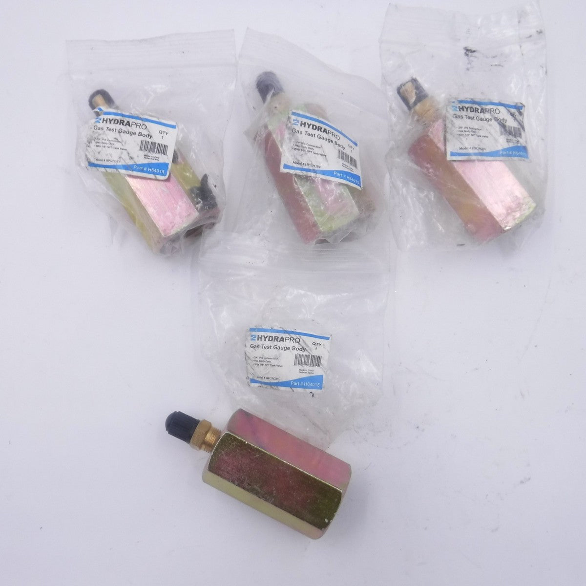 4 Pack HydraPro H64015 3/4" FIP Brass Gas Test Gauge Block Body Only