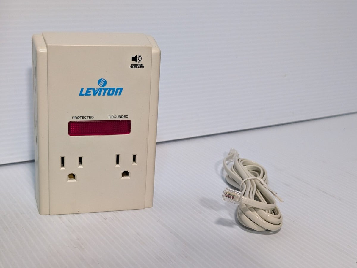 New-Old Stock Leviton 4900-P Surge Protected 6-Outlet Adapter 15 Amp 125VAC