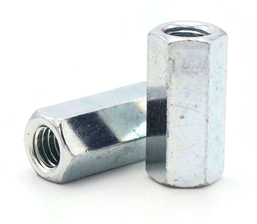 3/8" -16 x 1-3/4" Long Hex Rod Coupling Nut Zinc (Box of 250)