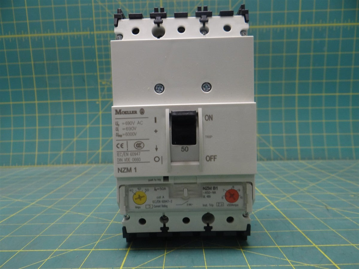 Moeller NZMB1-A50-NA Circuit-Breaker 300-500A Trip, 3-pole, 50A, 480Vac, 25kAIC