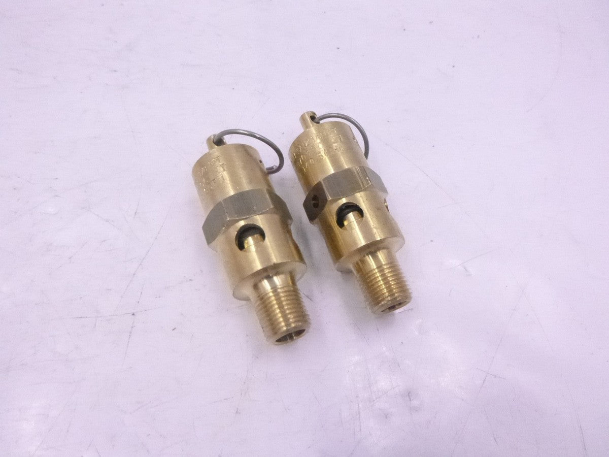 2 Pack MSC Industrial SA12-1A050 Air Safety Relief Valve 1/8" Inlet 50 CFM