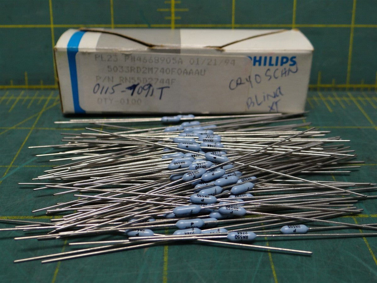 (100) Vishay / Dale RN55D2744F Metal Film Resistor 1/8watt 2.74Mohms 1% 100ppm