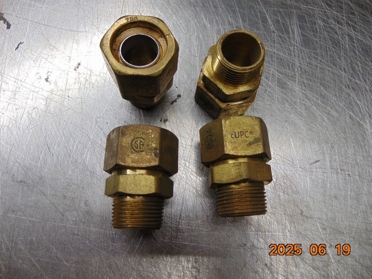 (1) TracPipe AutoFlare FGP-FST-750 3/4" MNPT Brass Straight Adapter