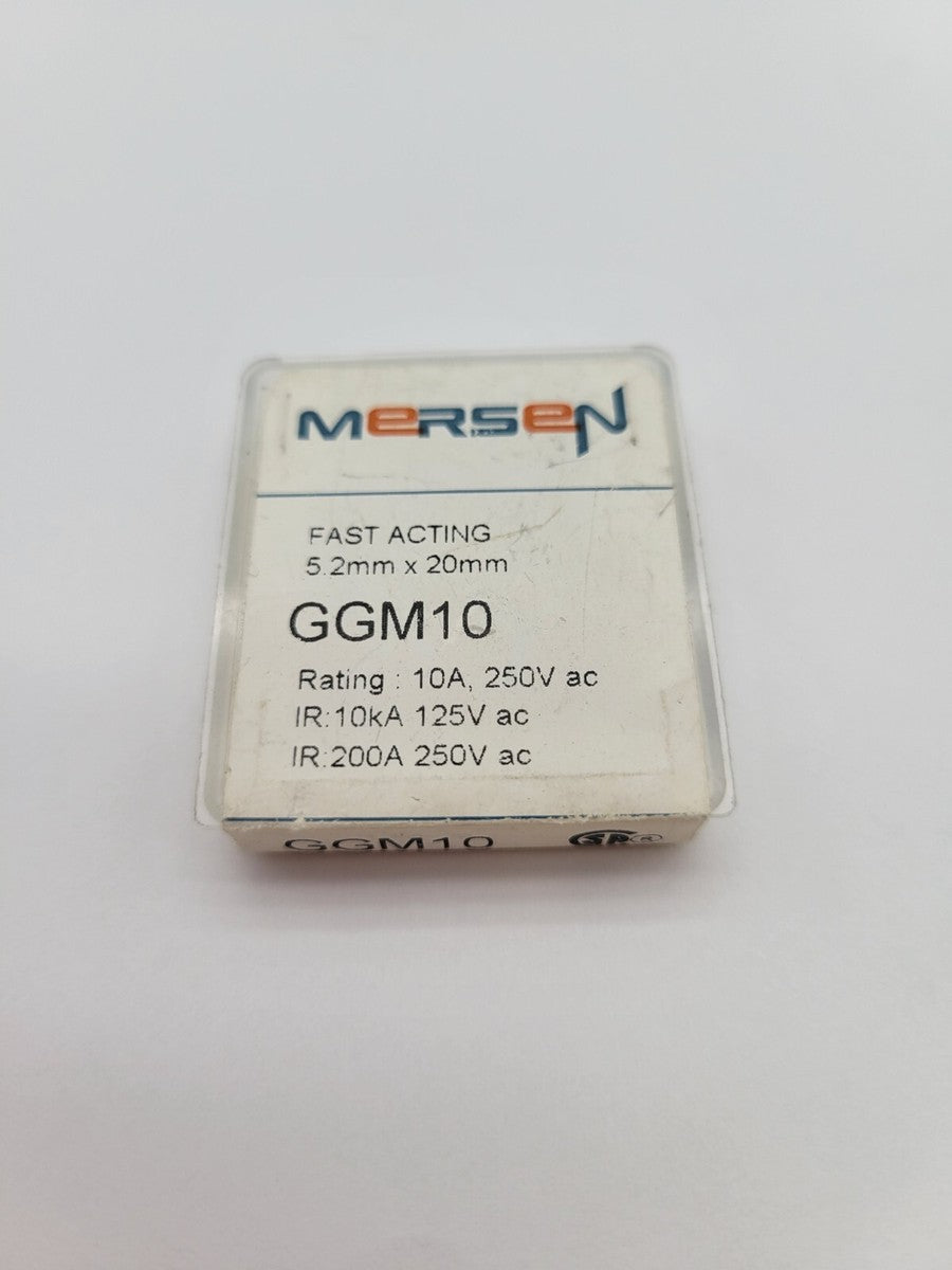 Lot of 8 Mersen GGM10 Fast Acting Miniature Fuse Glass Body 10 Amp 250 Volt AC