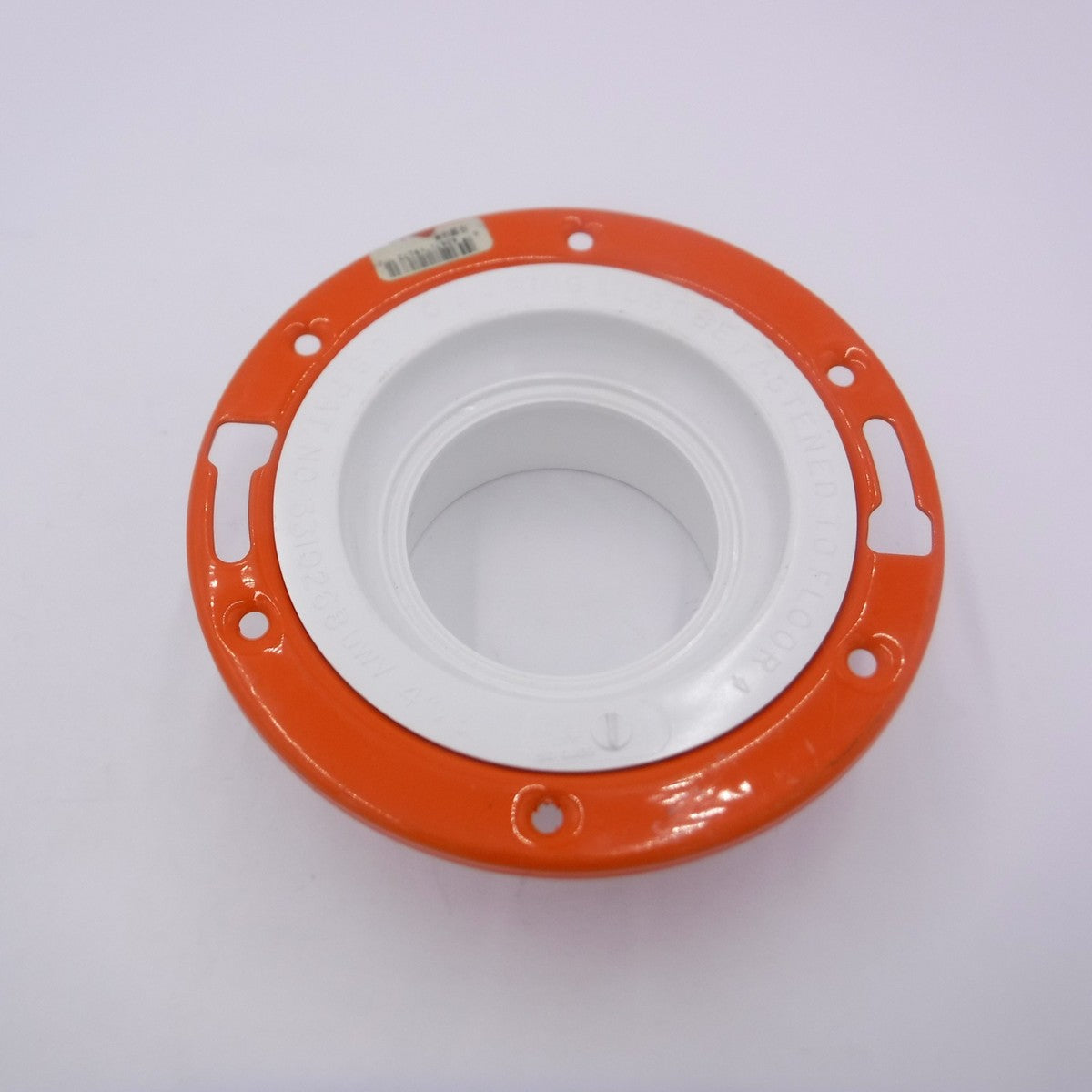 4" x 3" PVC DWV Closet Flange Hub End w/Adjustable Metal Ring Orange