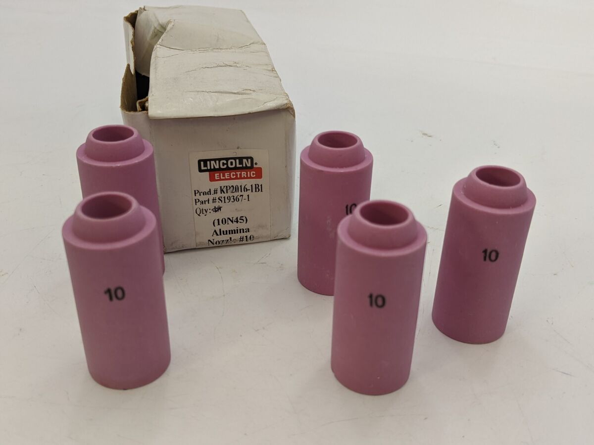 5 Piece Lincoln Electric S19367-1 10N45 Alumina Nozzle #10 NOS