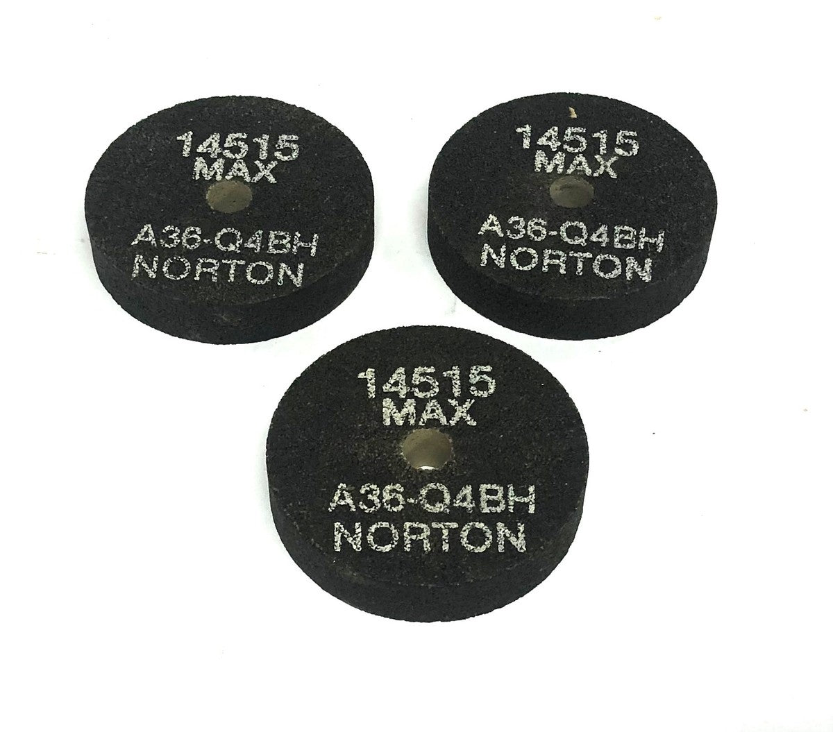 Norton 14515 MAX Portable Grinding Wheel A36-Q4BH [Lot of 3] NOS