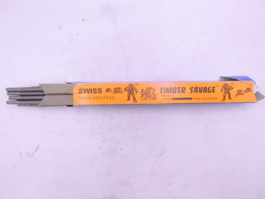 12 Pack Timber Savage 7/32" x 8" Chainsaw Files For Use On 3/8" Pitch Size Chain