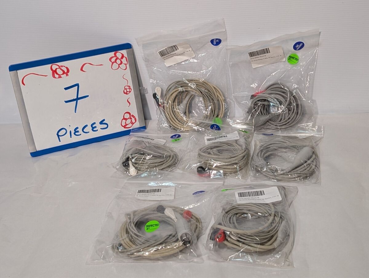 (1) ZOLL 8000-0025-R 3 Lead ECG Patient Cable, M Series, 12 Ft, -R