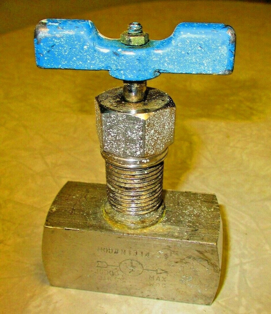MARSH N1314 Stainless Steel Needle Valve 1/2" Female NPT 10,000PSI Hard Seat