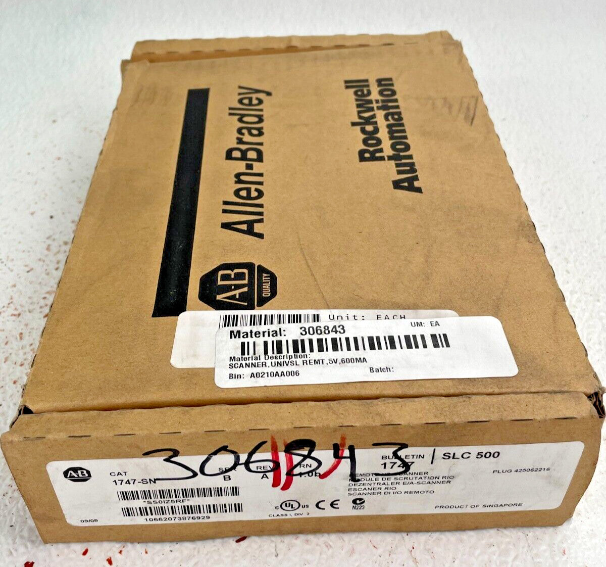 Allen Bradley 1747-SN SLC 500 Remote I/O Scanner Ser. B Rev. A FRN: 1.0b (NEW)