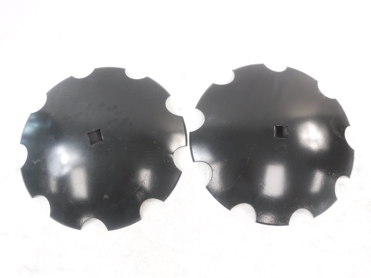 2 Pack 16"DIA x 1"Square 3MM Notched Disc Harrow Blades