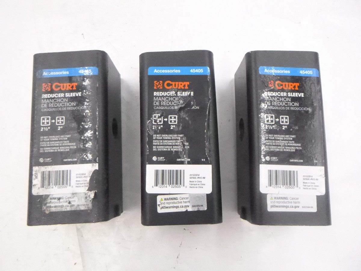 3 Pack Curt Trailer Hitch Reducer Sleeve 45405 2-1/2"-2" Shank Carbide Metal