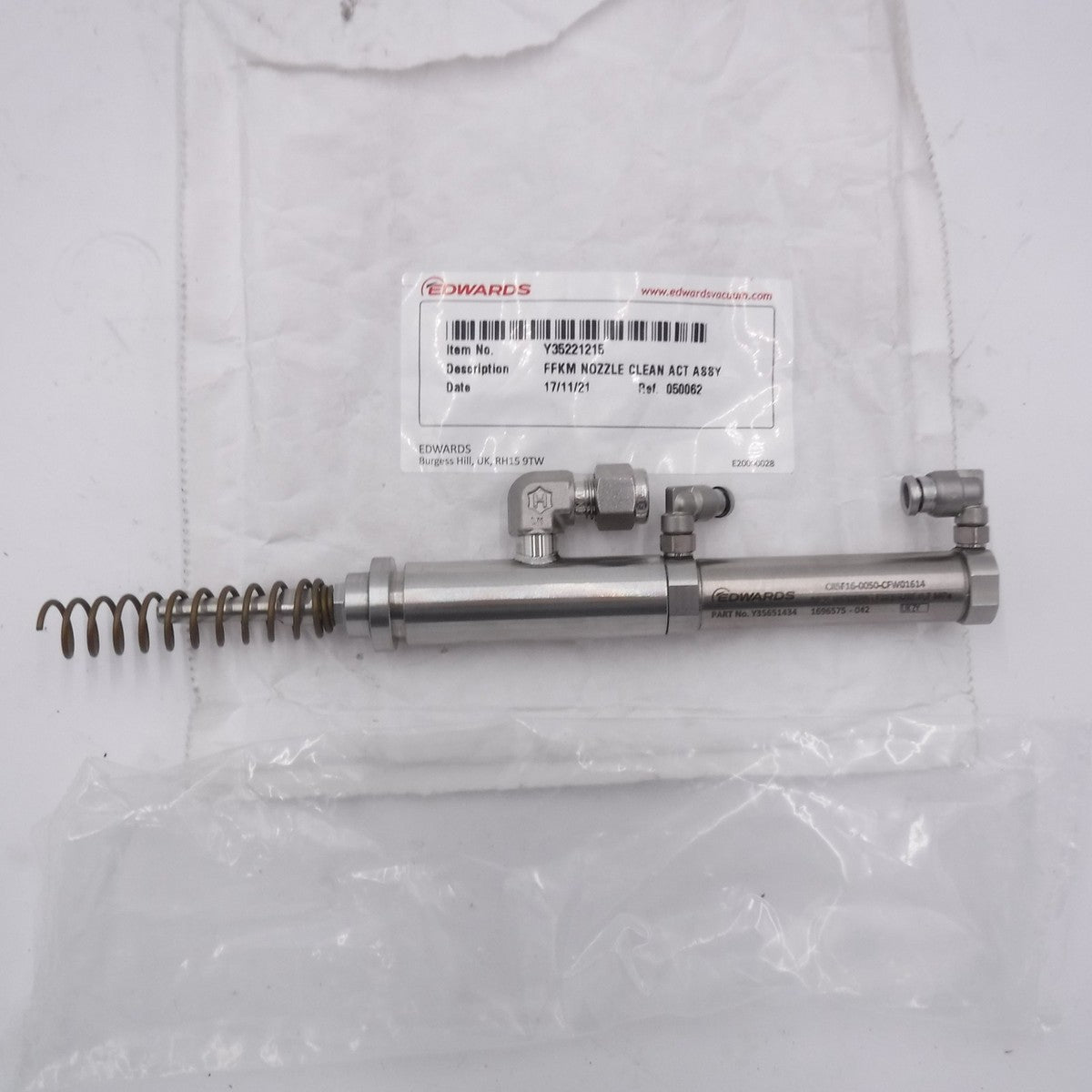 Edwards Vacuum FFKM Nozzle Clean ACT Assembly Y35221215, Y35651434