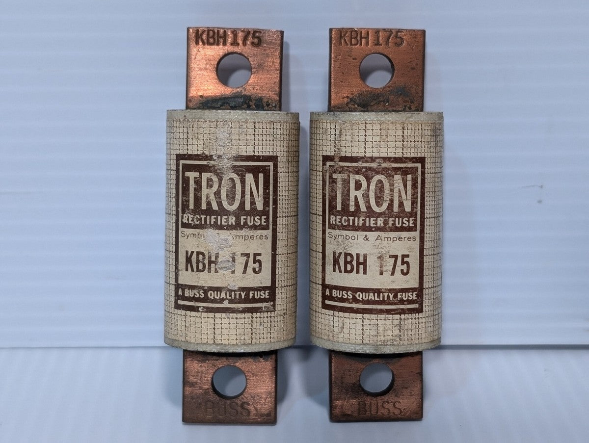 Lot of 2 Bussmann (Tron) KBH-175 Fuses, 175A, 500VAC & Returns