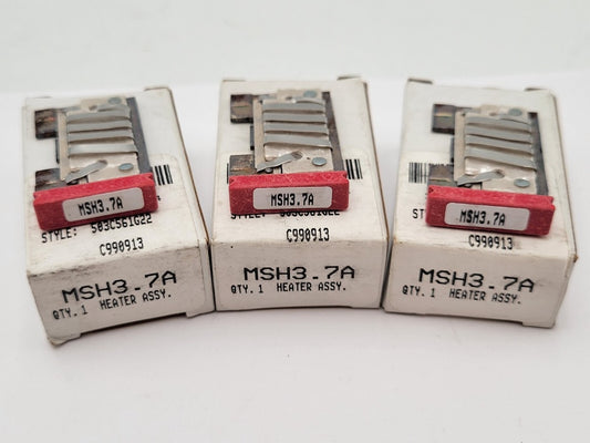 3PC Cutler-Hammer MSH3.7A Thermal Overload Heater Element Rated for 2.96-3.27A