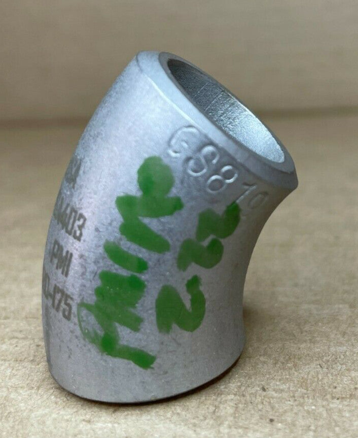 3/4" Schedule 80 Long Radius 45 Degree Elbow A/SA403 WP304/304L-S Stainless