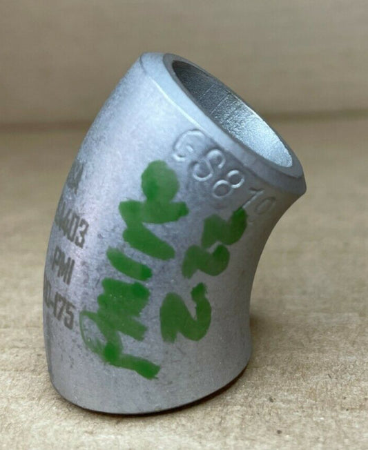 3/4" Schedule 80 Long Radius 45 Degree Elbow A/SA403 WP304/304L-S Stainless