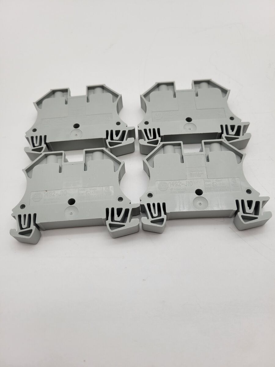 Lot of 4 Allen-Bradley 1492-J10 Terminal Block Screw Connection 65A 600V 1-Pole