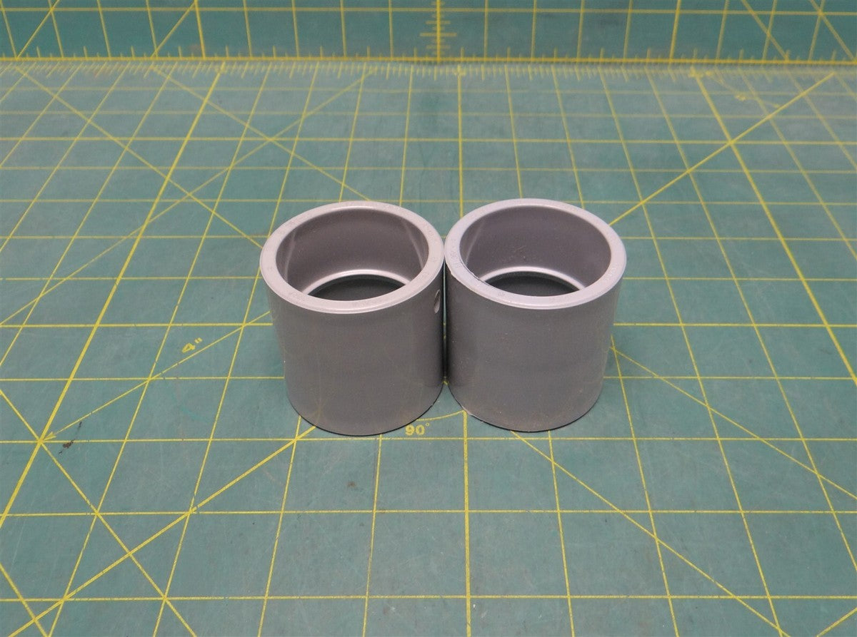(2) 1-1/4" Gray PVC Conduit Coupling Fittings - Kraloy Brand CP12