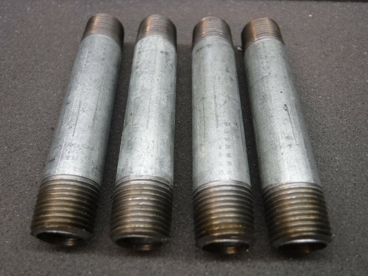 Nipple & Fitting Corp. 1/2 x 4 1/2, Standard Galvanized Steel Nipples *Lot of 4*