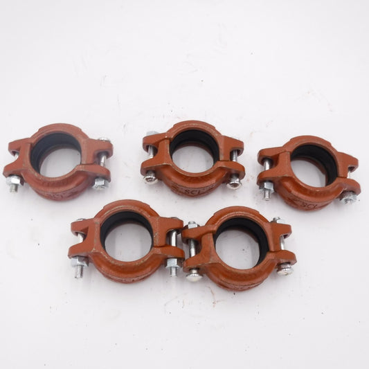 5 Pack SCI 2" 65LP Lightweight Flexible Coupling Triple Seal EPDM Grade E Gasket