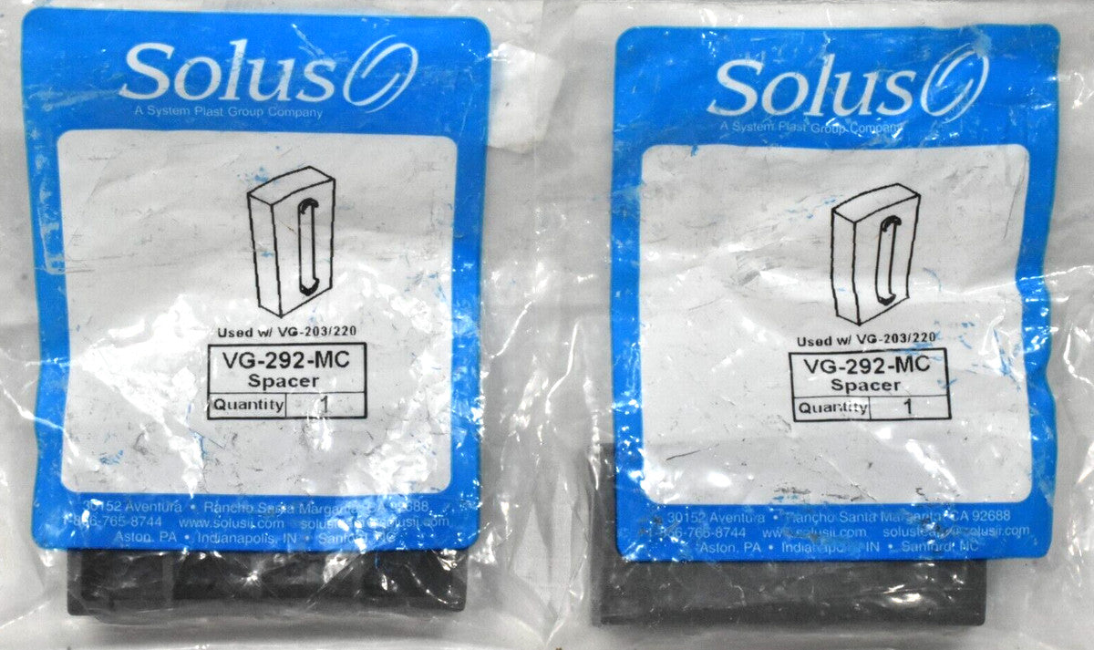 [Lot of 2] Solus System Plast VG-292-MC Spacer, Black (For Use with VG-203/220)