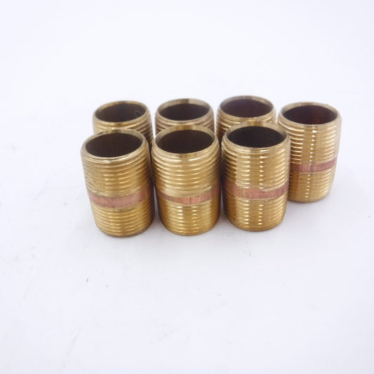 7 Pack 3/4" x 1-1/2" Male NPT Red Brass Nipples